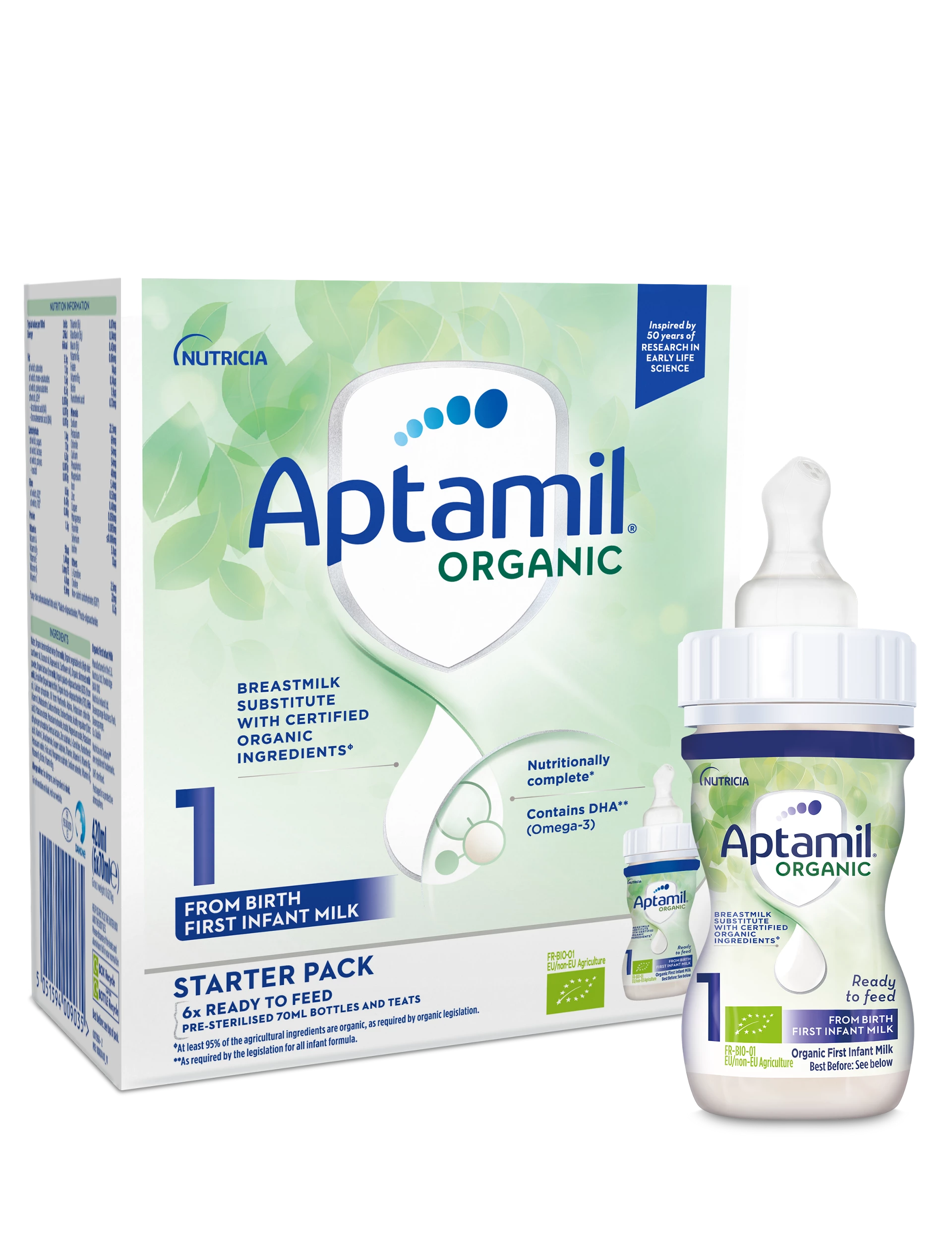 Aptamil® Organic First Infant Milk Starter Pack 6x70ml